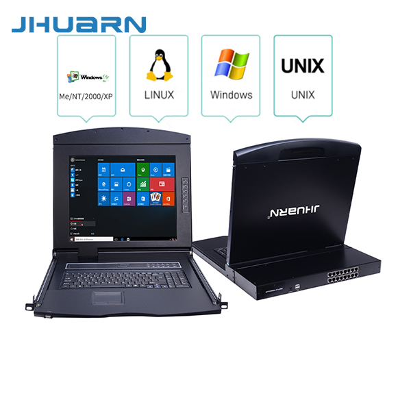 佳华通达（JHUARN)1U抽拉导轨折叠显示器高清集中控管17