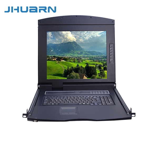 佳华通达（JHUARN)1U折叠抽拉液晶套件17英寸LEDKVM显示器翻转显示屏一体机IP远程智能管理十六口CAT5网络口kvm模块