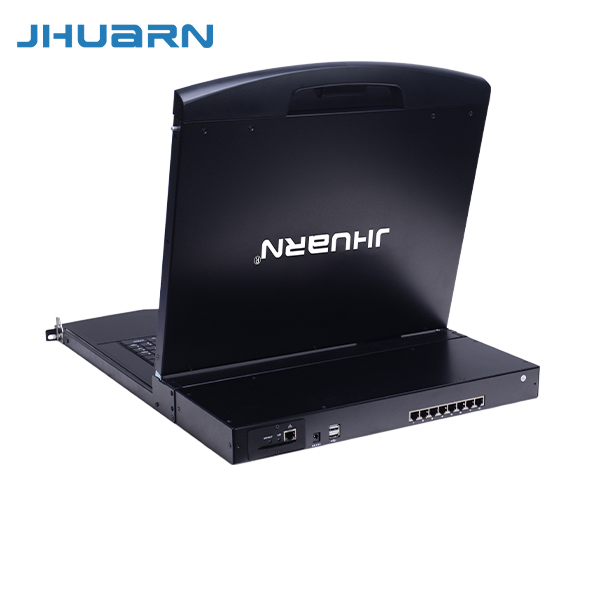 佳华通达（JHUARN)1U折叠抽拉液晶套件19英寸KVM显示器翻转显示屏一体机IP远程智能管理八口CAT5网络口kvm模块