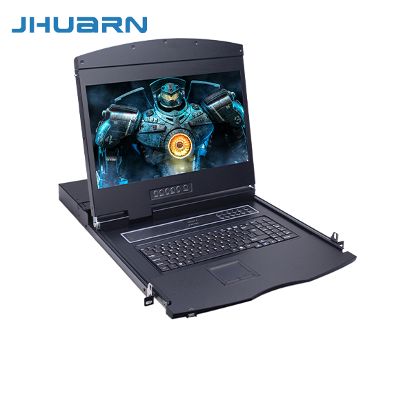 佳华通达（JHUARN)1U折叠抽拉液晶套件19英寸LCDKVM显示器翻转显示屏一体机IP远程智能管理32口CAT5网络口kvm模块